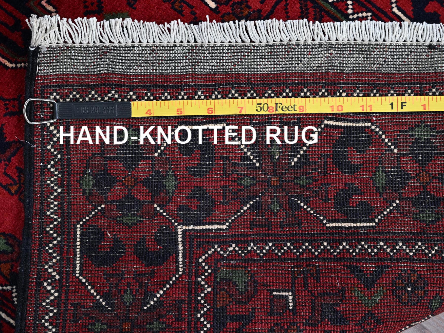 Tribal & Geometric hand-knotted wool rug in Red, 2'3" x 5' — SKU O0736 (view 7)