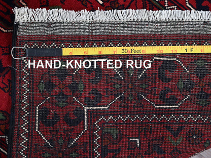 Tribal & Geometric hand-knotted wool rug in Red, 2'3" x 5' — SKU O0736 (view 7)