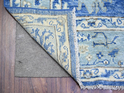 Blue 5'8" x 9'0" Oushak And Peshawar Hand knotted Wool Rug - Sku: O073706