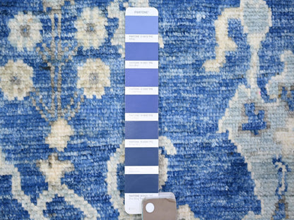 Blue 5'8" x 9'0" Oushak And Peshawar Hand knotted Wool Rug - Sku: O073706