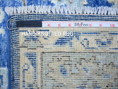 Blue 5'8" x 9'0" Oushak And Peshawar Hand knotted Wool Rug - Sku: O073706