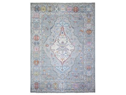 Tribal & Geometric hand-knotted wool rug in Gray, 10'1" x 13'9" — SKU O073707