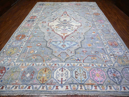 Tribal & Geometric hand-knotted wool rug in Gray, 10'1" x 13'9" — SKU O073707 (view 2)