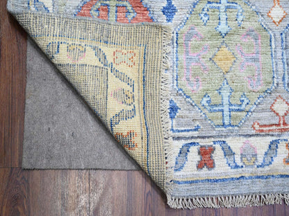 Tribal & Geometric hand-knotted wool rug in Gray, 10'1" x 13'9" — SKU O073707 (view 4)