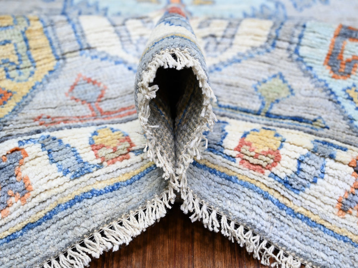 Tribal & Geometric hand-knotted wool rug in Gray, 10'1" x 13'9" — SKU O073707 (view 5)