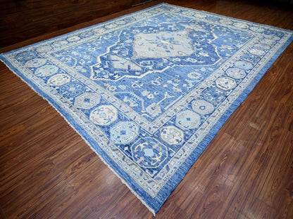 Blue 11'10" x 15'1" Tribal & Geometric Hand knotted Wool Rug - Sku: O073708