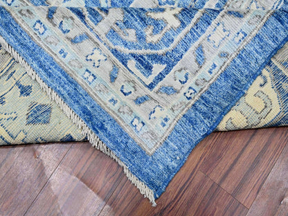 Blue 11'10" x 15'1" Tribal & Geometric Hand knotted Wool Rug - Sku: O073708