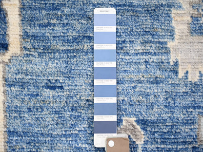 Blue 11'10" x 15'1" Tribal & Geometric Hand knotted Wool Rug - Sku: O073708
