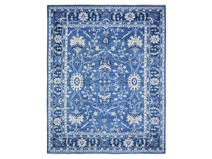 Blue 11'8" x 14'4" Oushak And Peshawar Hand knotted Wool Rug - Sku: O073716