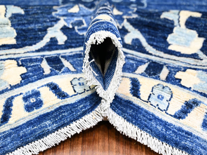 Blue 11'8" x 14'4" Oushak And Peshawar Hand knotted Wool Rug - Sku: O073716