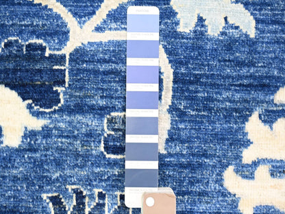 Blue 11'8" x 14'4" Oushak And Peshawar Hand knotted Wool Rug - Sku: O073716