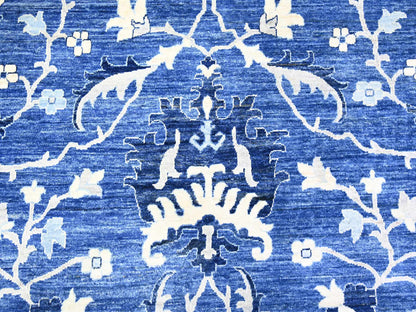 Blue 11'8" x 14'4" Oushak And Peshawar Hand knotted Wool Rug - Sku: O073716