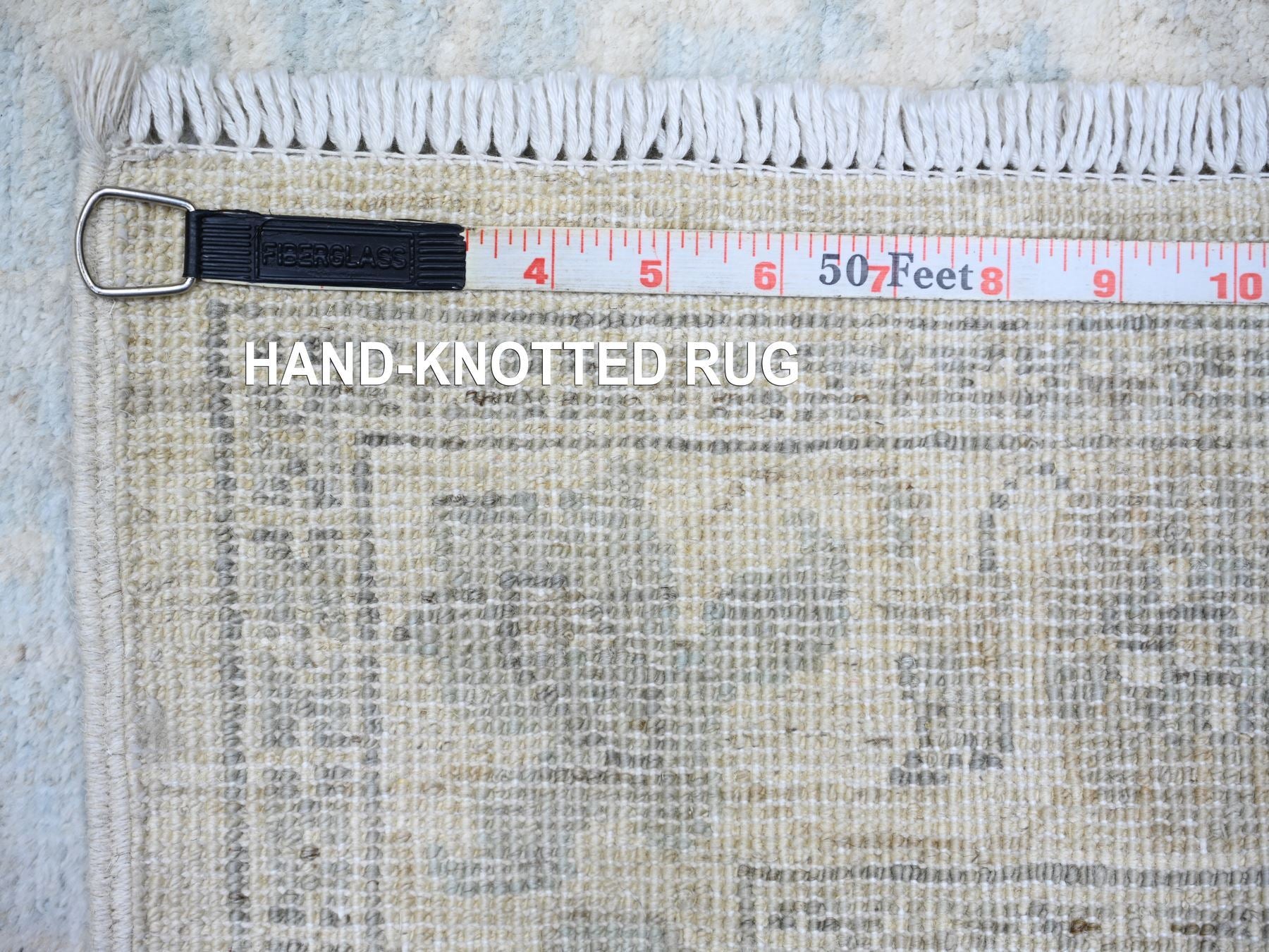 Peshawar Oushak hand-knotted wool runner in Ivory, 2'8" x 20'5" — SKU O073729 (view 6)