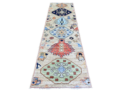 Brown 2'10" x 9'7" Tribal Hand knotted Wool Rug - Sku: O073735