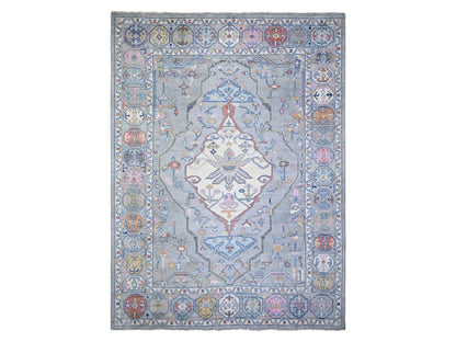Tribal & Geometric hand-knotted wool rug in Gray, 10'3" x 13'7" — SKU O073737