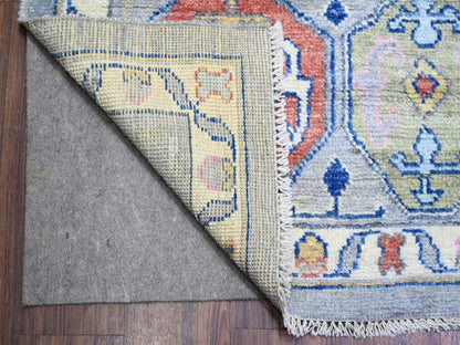 Tribal & Geometric hand-knotted wool rug in Gray, 10'3" x 13'7" — SKU O073737 (view 4)