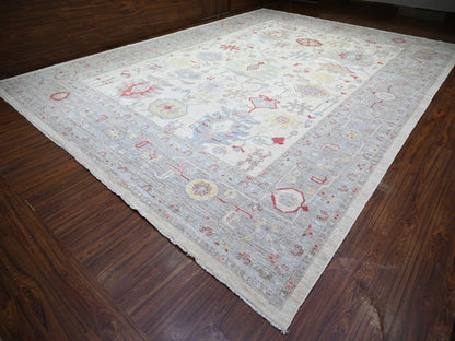 Oushak Oushak hand-knotted wool rug in Ivory & Gray, 13'10" x 19' — SKU O073797 (view 3)