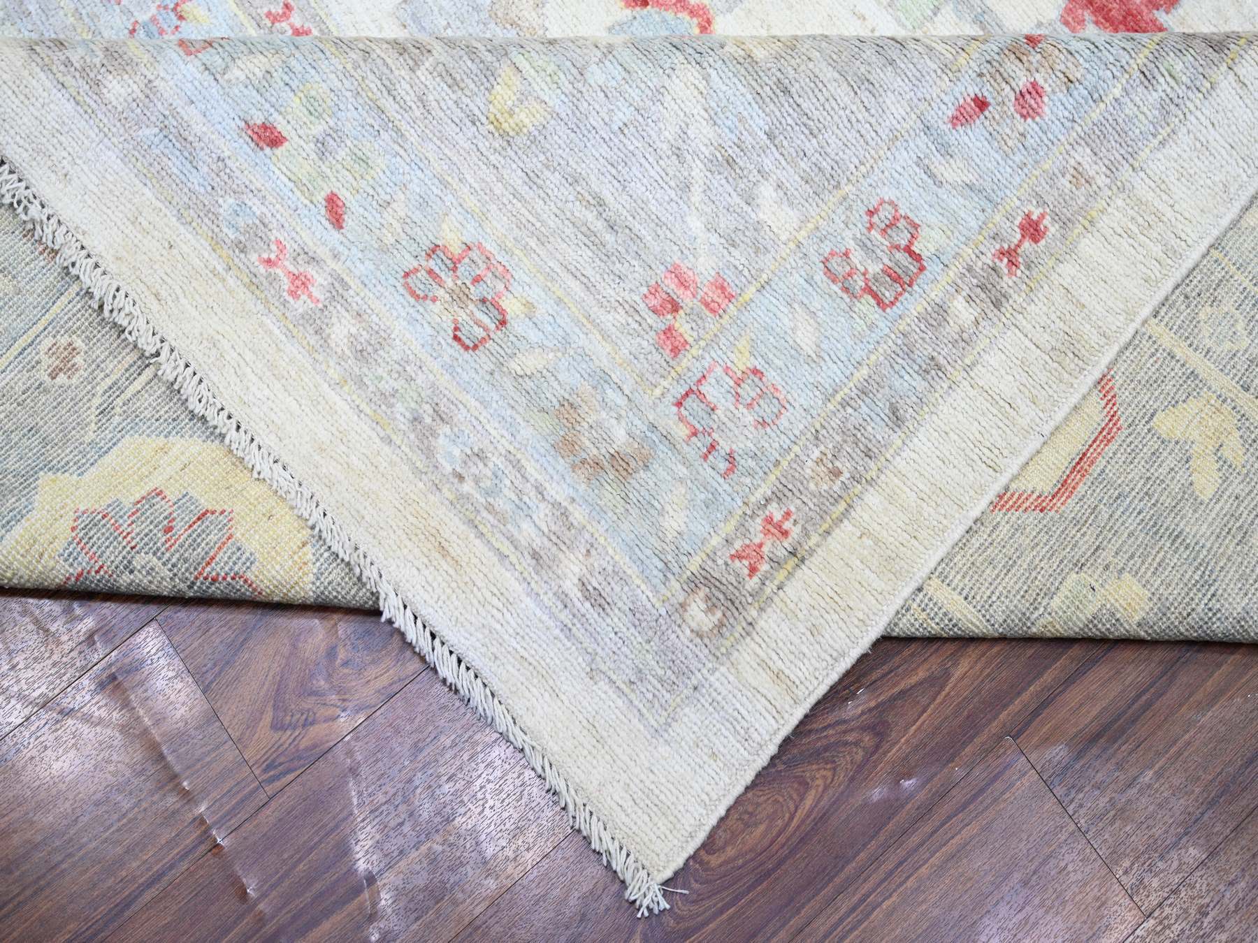 Oushak Oushak hand-knotted wool rug in Ivory & Gray, 13'10" x 19' — SKU O073797 (view 6)