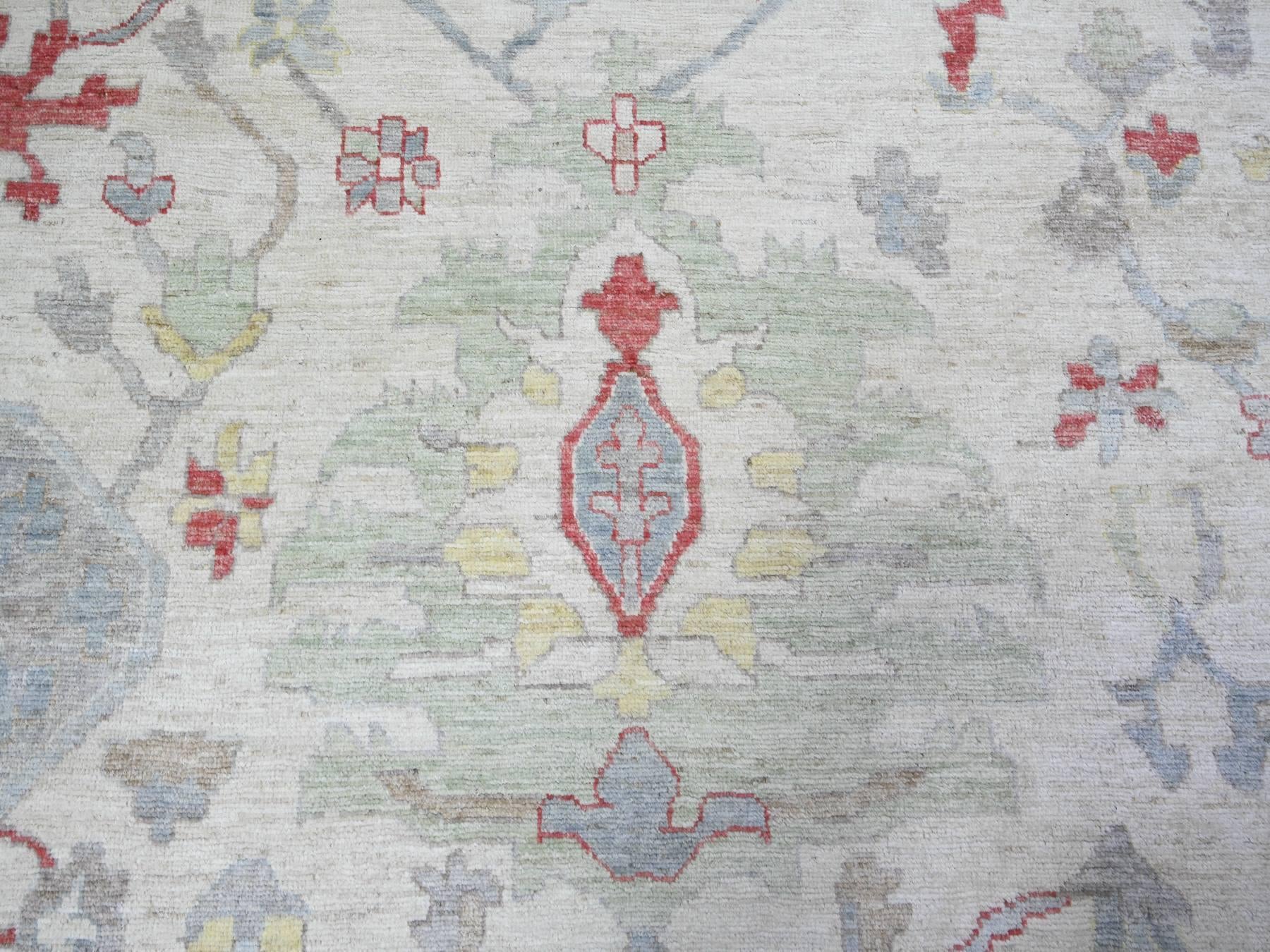 Oushak Oushak hand-knotted wool rug in Ivory & Gray, 13'10" x 19' — SKU O073797 (view 8)
