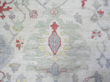 Oushak Oushak hand-knotted wool rug in Ivory & Gray, 13'10" x 19' — SKU O073797 (view 8)