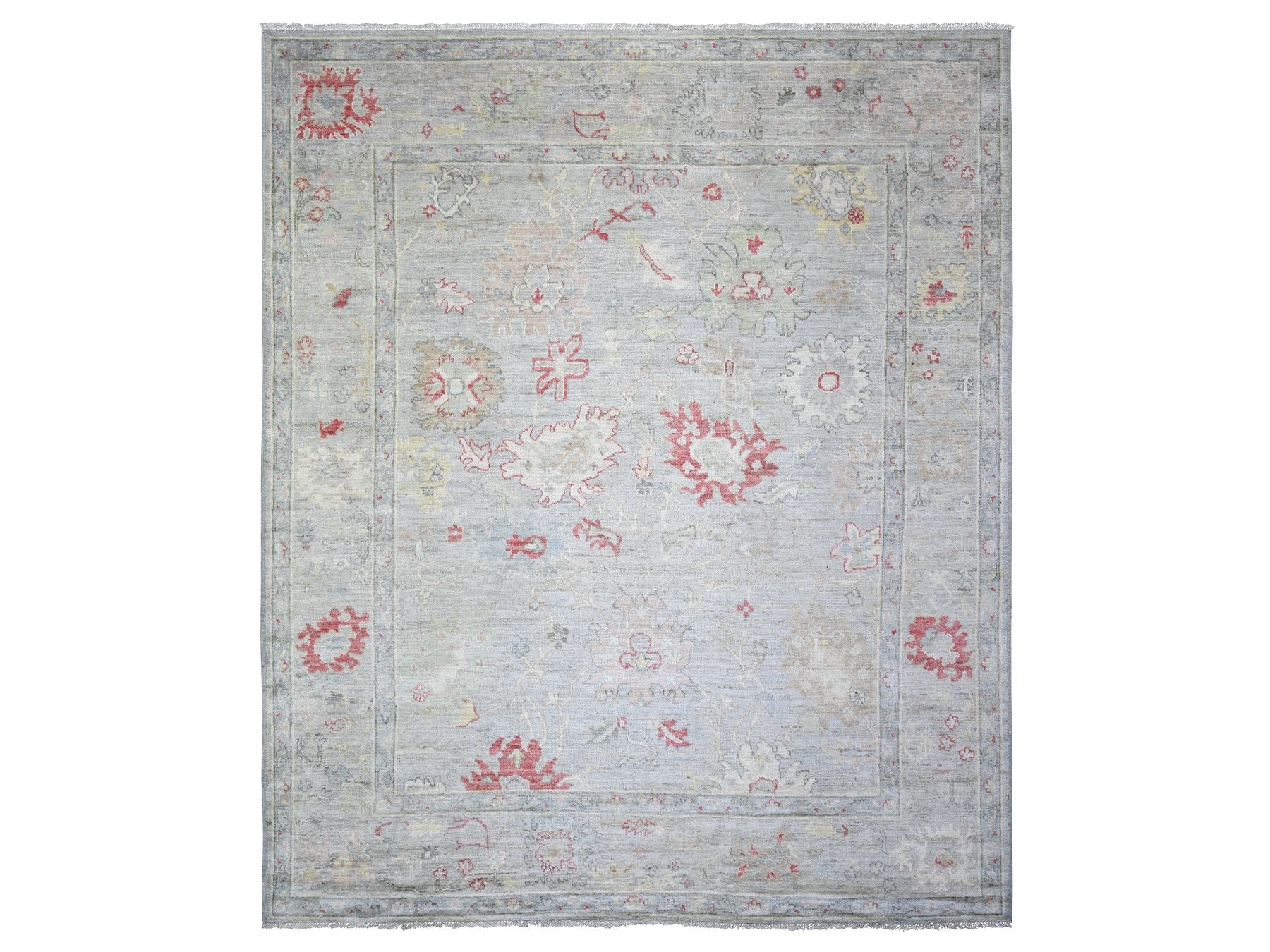 Oushak Oushak hand-knotted wool rug in Gray, 8'3" x 9'8" — SKU O073799