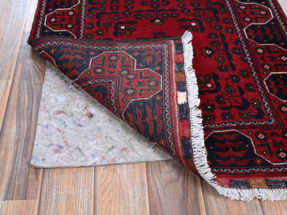 Red 2'3" x 5'0" Tribal Hand knotted Wool Rug - Sku: O0737