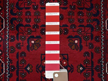 Tribal & Geometric hand-knotted wool runner in Red, 2'3" x 5' — SKU O0737 (view 4)