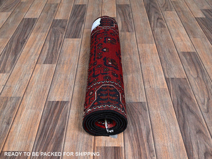 Tribal & Geometric hand-knotted wool runner in Red, 2'3" x 5' — SKU O0737 (view 5)