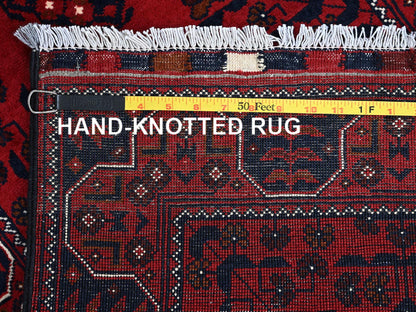 Tribal & Geometric hand-knotted wool runner in Red, 2'3" x 5' — SKU O0737 (view 7)