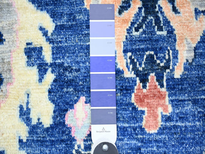 Blue 6'2" x 8'10" Oushak And Peshawar Hand knotted Wool Rug - Sku: O073802