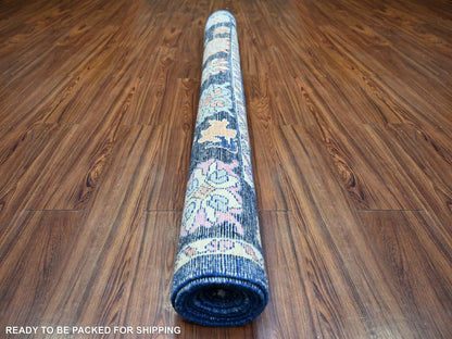 Blue 6'2" x 8'10" Oushak And Peshawar Hand knotted Wool Rug - Sku: O073802