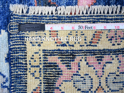 Blue 6'2" x 8'10" Oushak And Peshawar Hand knotted Wool Rug - Sku: O073802