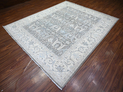 Peshawar Oushak hand-knotted wool rug in Gray & Ivory, 8'1" x 9'8" — SKU O073826 (view 3)