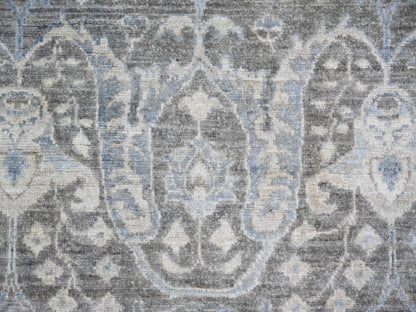 Peshawar Oushak hand-knotted wool rug in Gray & Ivory, 8'1" x 9'8" — SKU O073826 (view 8)