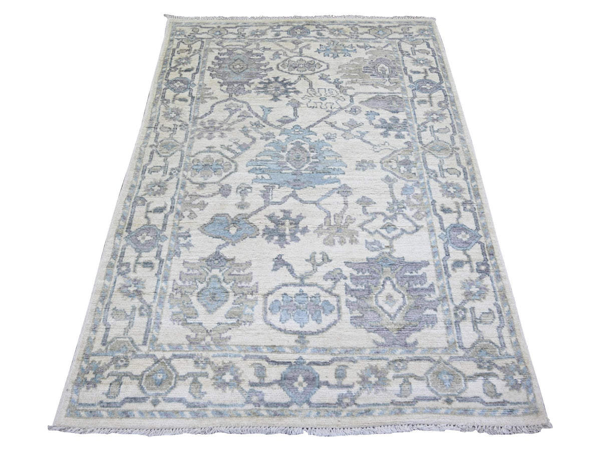 Oushak Oushak hand-knotted wool rug in Ivory, 4' x 6' — SKU O073846