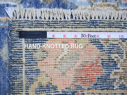 Blue 2'9" x 15'8" Oushak And Peshawar Hand knotted Wool Rug - Sku: O073852
