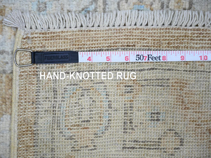 Brown 2'7" x 15'0" Oushak / Peshawar Hand knotted Wool Rug - Sku: O073866