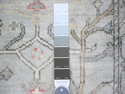 Blue 3'0" x 9'5" Oushak And Peshawar Hand knotted Wool Rug - Sku: O073869
