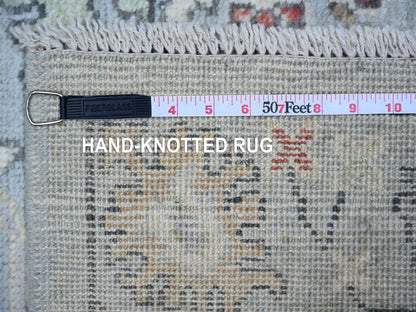 Blue 3'0" x 9'5" Oushak And Peshawar Hand knotted Wool Rug - Sku: O073869