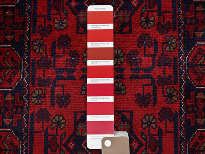 Tribal Tribal & Geometric hand-knotted wool runner in Red, 1'9" x 4'10" — SKU O0738 (view 4)