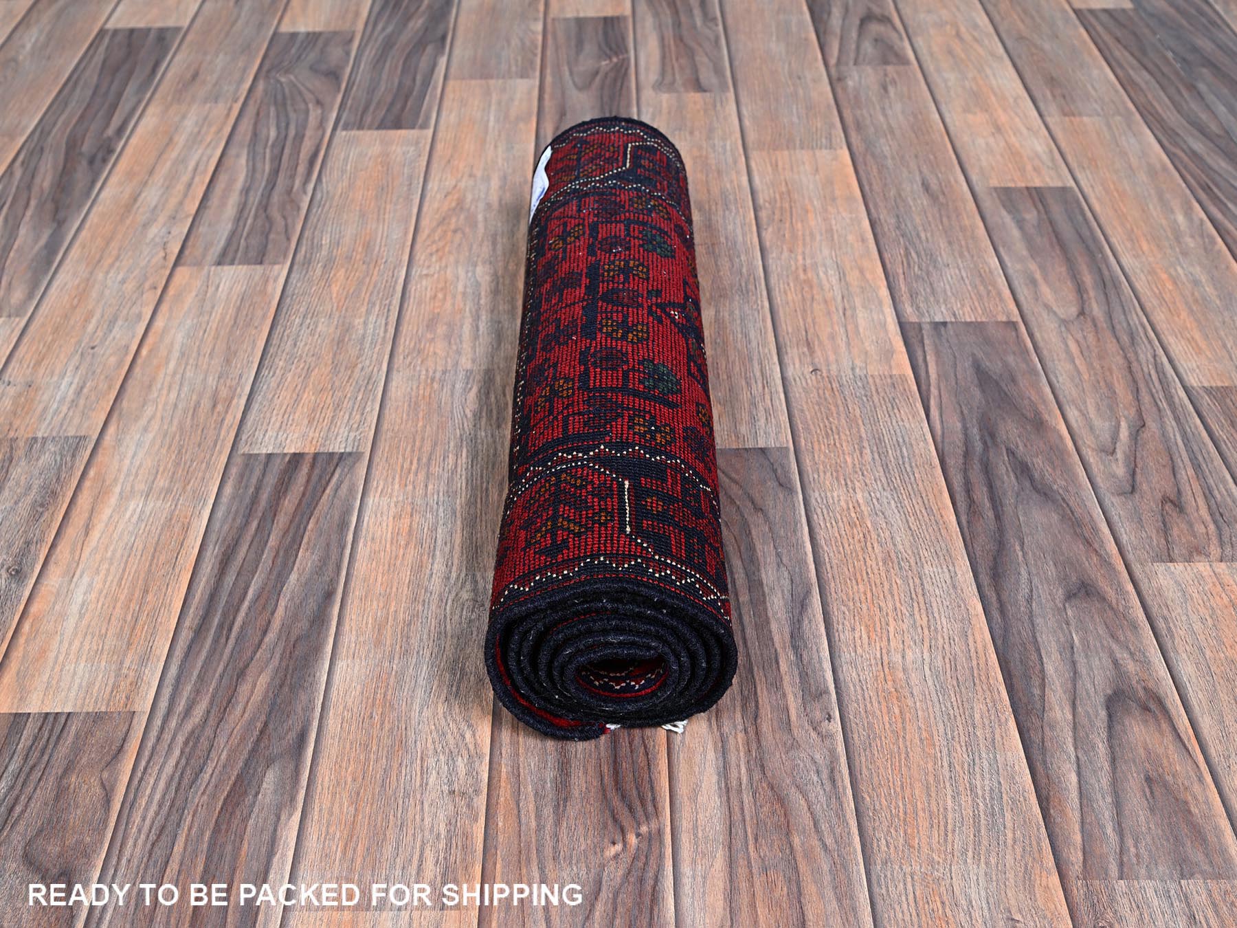 Tribal Tribal & Geometric hand-knotted wool runner in Red, 1'9" x 4'10" — SKU O0738 (view 5)