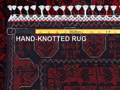 Tribal Tribal & Geometric hand-knotted wool runner in Red, 1'9" x 4'10" — SKU O0738 (view 7)