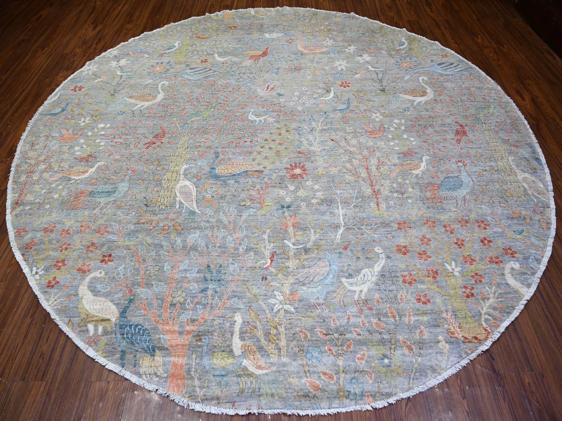 Peshawar Oushak hand-knotted wool rug in Gray, 10' x 10' — SKU O073926 (view 2)