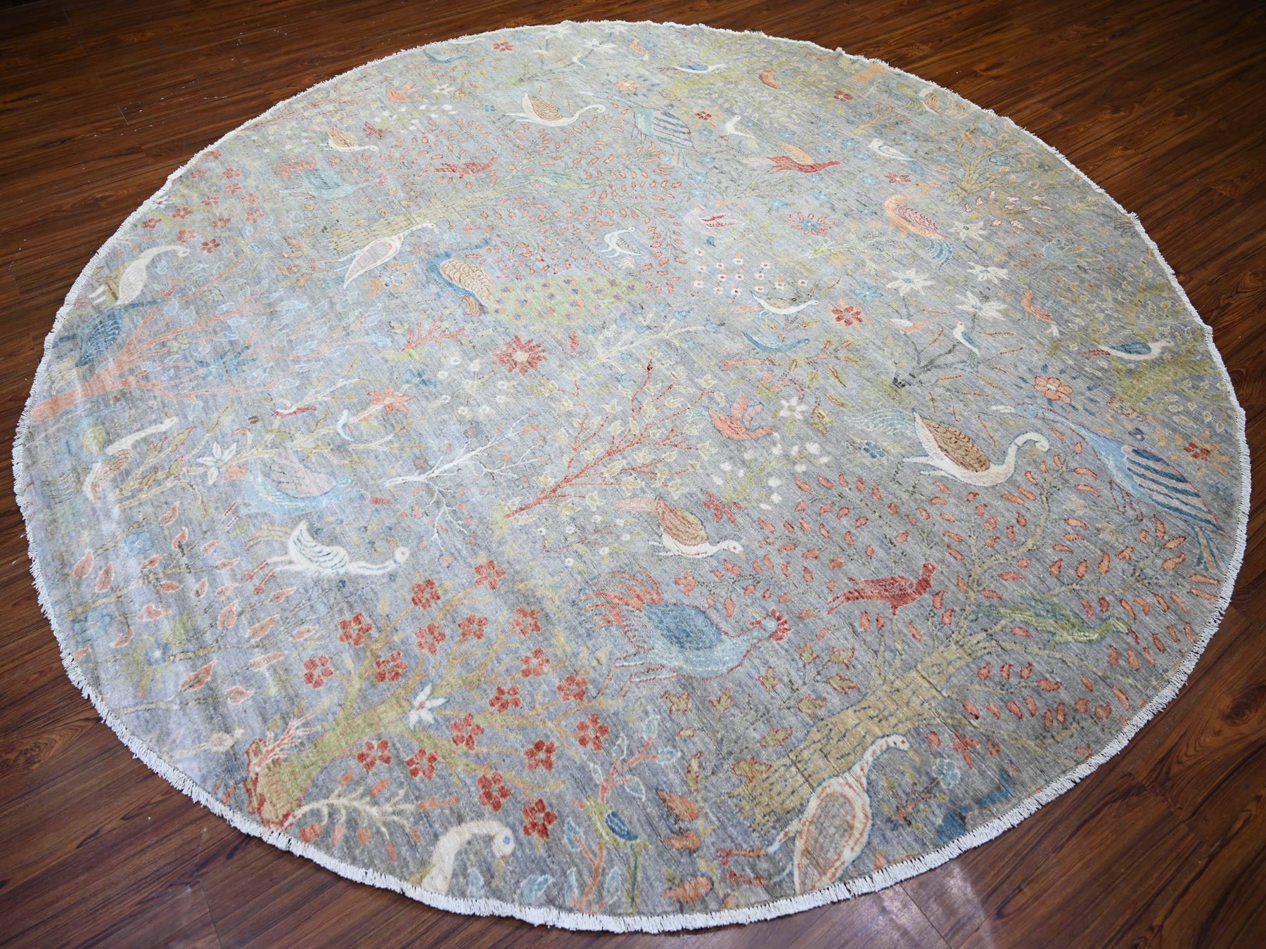 Peshawar Oushak hand-knotted wool rug in Gray, 10' x 10' — SKU O073926 (view 3)