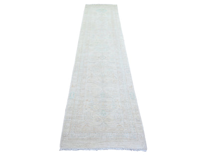 Peshawar Oushak hand-knotted wool runner in Ivory, 2'7" x 11'3" — SKU O073944