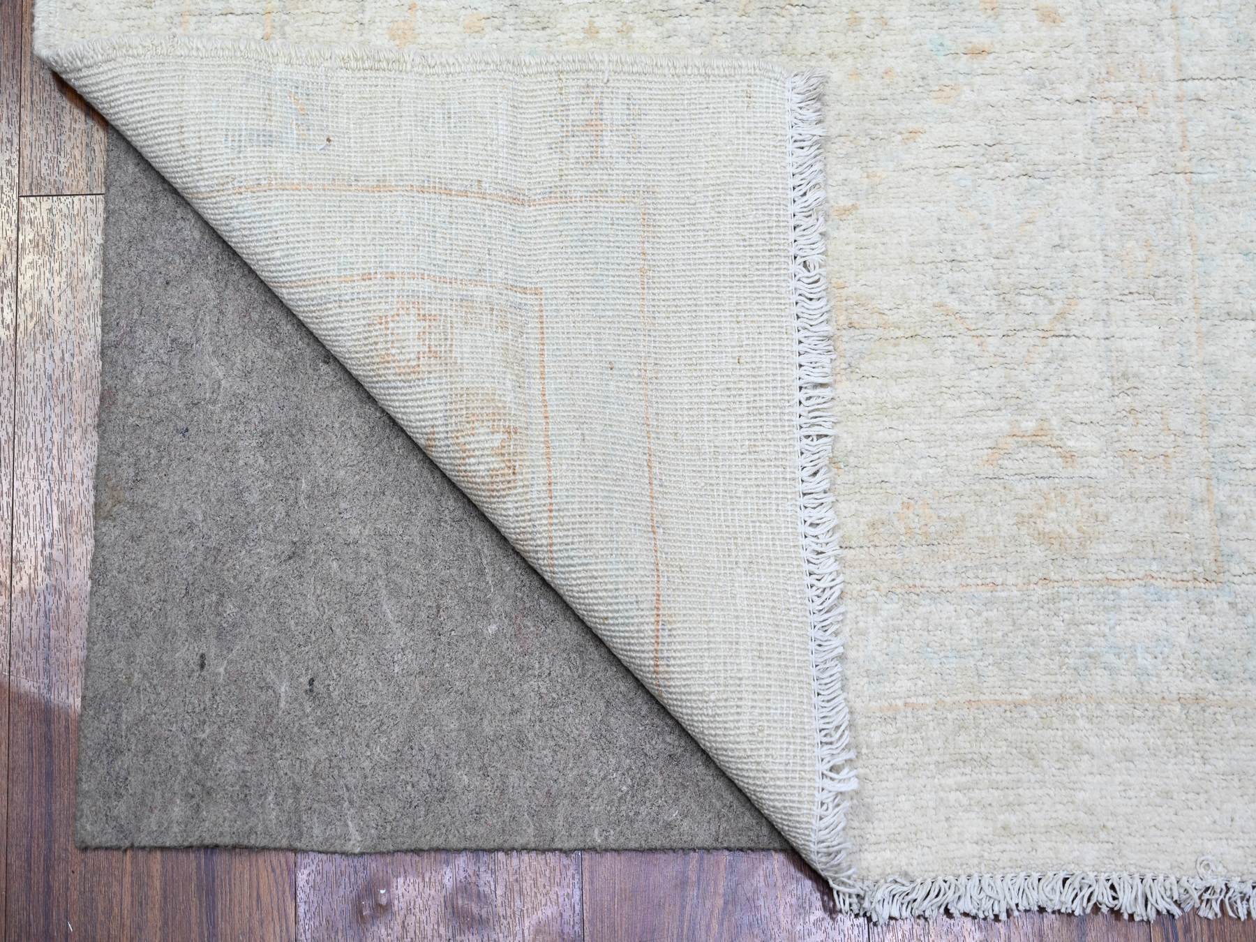 Peshawar Oushak hand-knotted wool runner in Ivory, 2'7" x 11'3" — SKU O073944 (view 2)