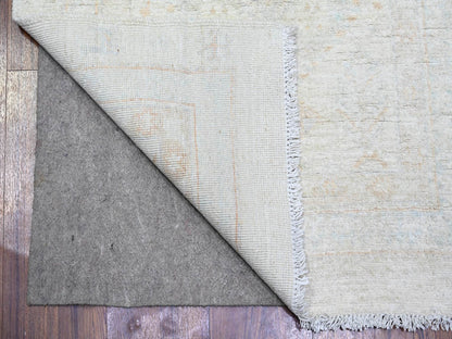 Peshawar Oushak hand-knotted wool runner in Ivory, 2'7" x 11'3" — SKU O073944 (view 2)