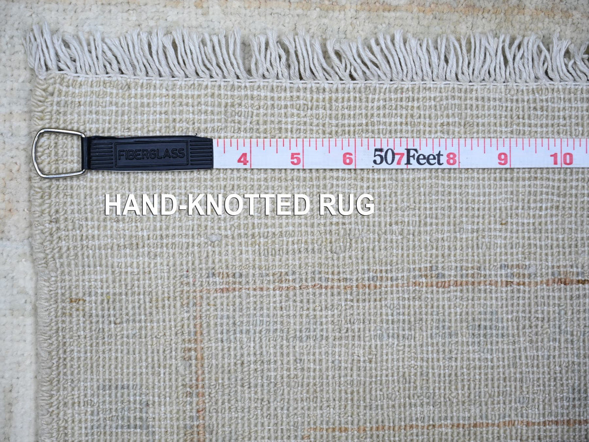 Peshawar Oushak hand-knotted wool runner in Ivory, 2'7" x 11'3" — SKU O073944 (view 6)