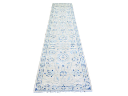 Peshawar Oushak hand-knotted wool runner in Ivory, 2'9" x 11'9" — SKU O073945