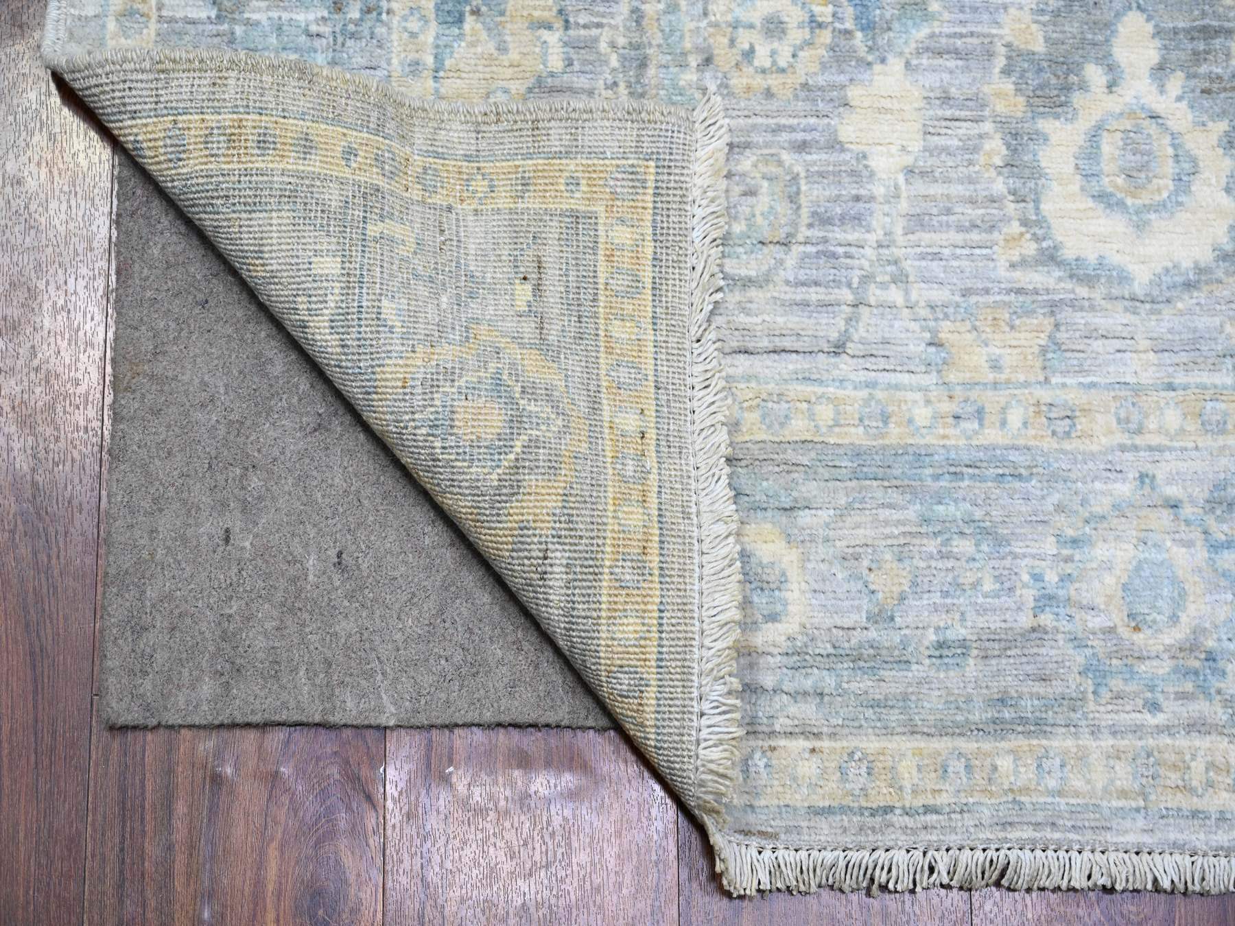 Peshawar Oushak hand-knotted wool runner in Gray, 3'10" x 11'9" — SKU O073955 (view 2)